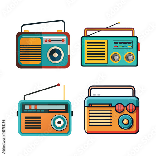 Set of radio vector, vector and illustration, vector style