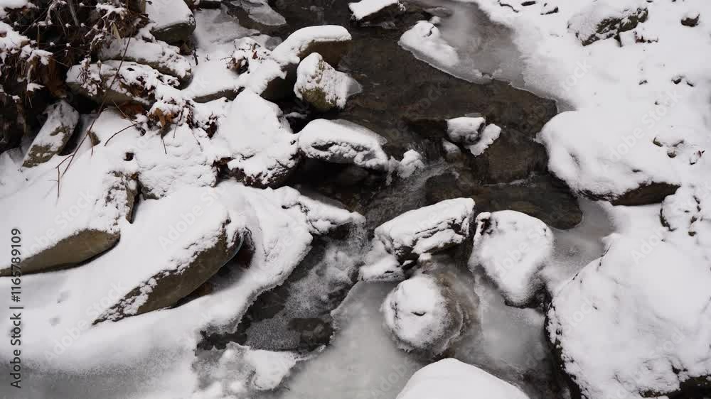 Crystal Clear Winter Stream in ice Crystal Clear Winter Stream in ice