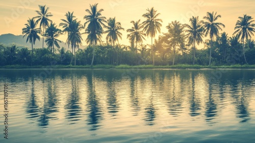 Vintage Tropical Islands with Natural Soft Light Background