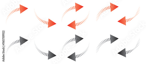 Curved arrow direction sign icon illustration design