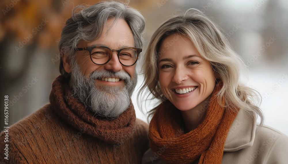 Mature Couple's Portrait: Winter Romance Mature Couple's Portrait: Winter Romance