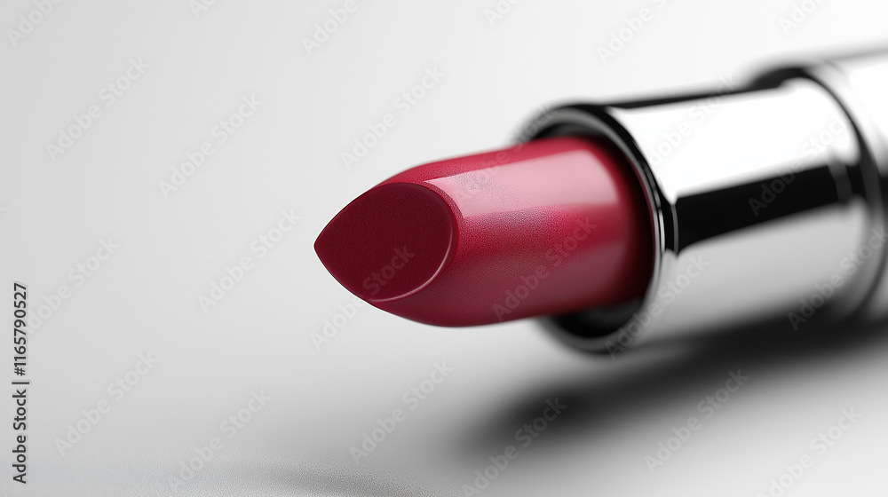 Red Lipstick Closeup: A bold red lipstick emerges from its silver casing, ready to make a statement. The close-up shot highlights the rich color and smooth texture. Red Lipstick Closeup: A bold red lipstick emerges from its silver casing, ready to make a statement. The close-up shot highlights the rich color and smooth texture.