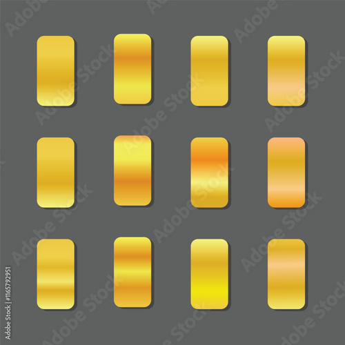 gold gradients metallic gradients set