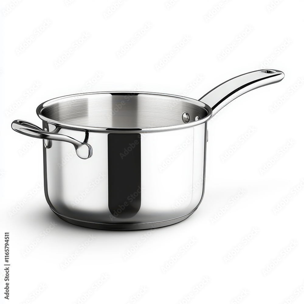 Sleek and Modern Stainless Steel Cooking Pot with Handle Designed for Everyday Culinary Use, Ideal for Sauces, Soups, and Boiling Food Sleek and Modern Stainless Steel Cooking Pot with Handle Designed for Everyday Culinary Use, Ideal for Sauces, Soups, and Boiling Food