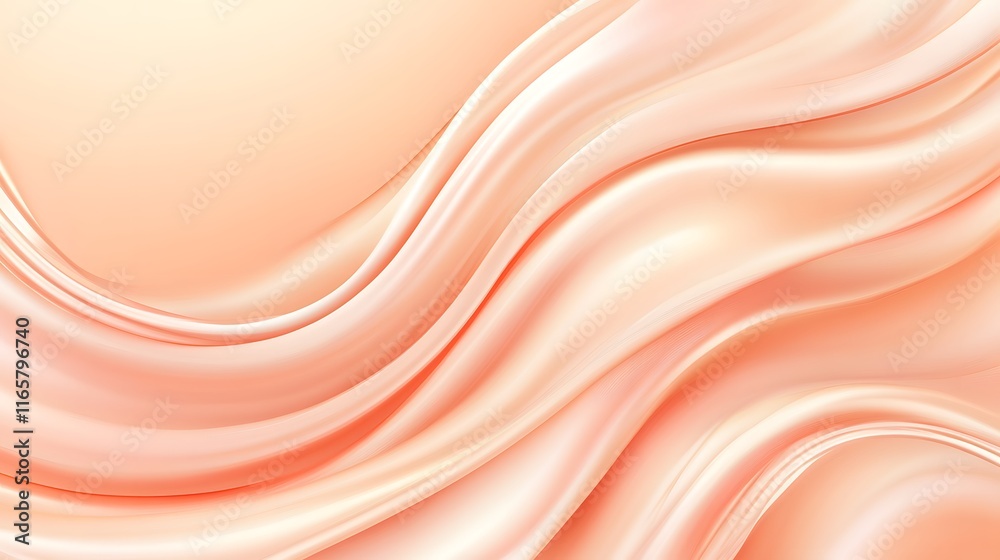 Obraz premium Abstract Peach Colored Swirling Waves Design