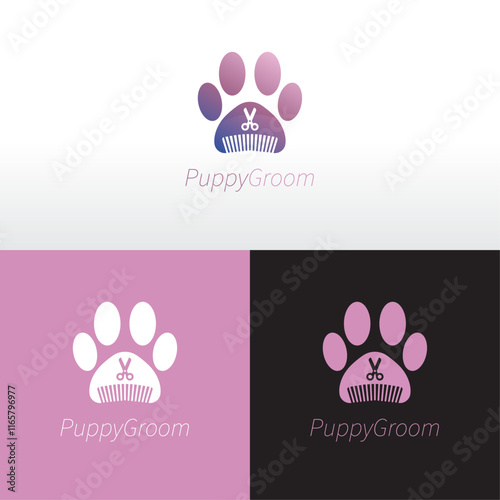 Creative Pawprints and Grooming Logo Design