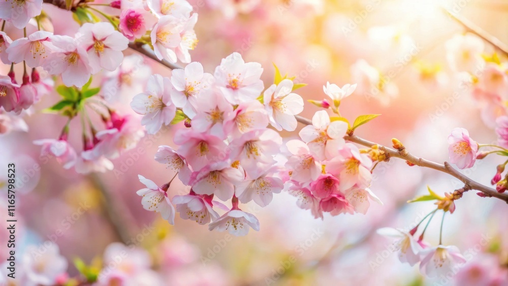 Delicate Pink Cherry Blossoms in Soft Sunlight, a Gentle Reminder of Spring's Arrival Delicate Pink Cherry Blossoms in Soft Sunlight, a Gentle Reminder of Spring's Arrival
