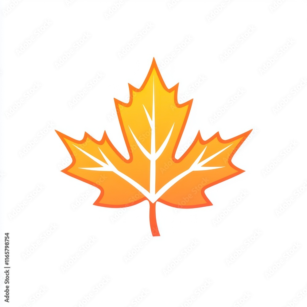Obraz premium An orange stylized maple leaf design on white