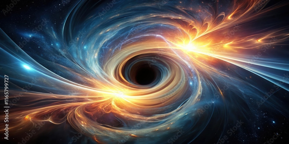 A cosmic abyss, a whirlpool of energy, where light bends and time warps, a swirling portal to the unknown A cosmic abyss, a whirlpool of energy, where light bends and time warps, a swirling portal to the unknown