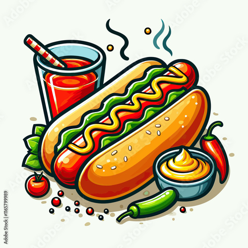 hot dog with mustard