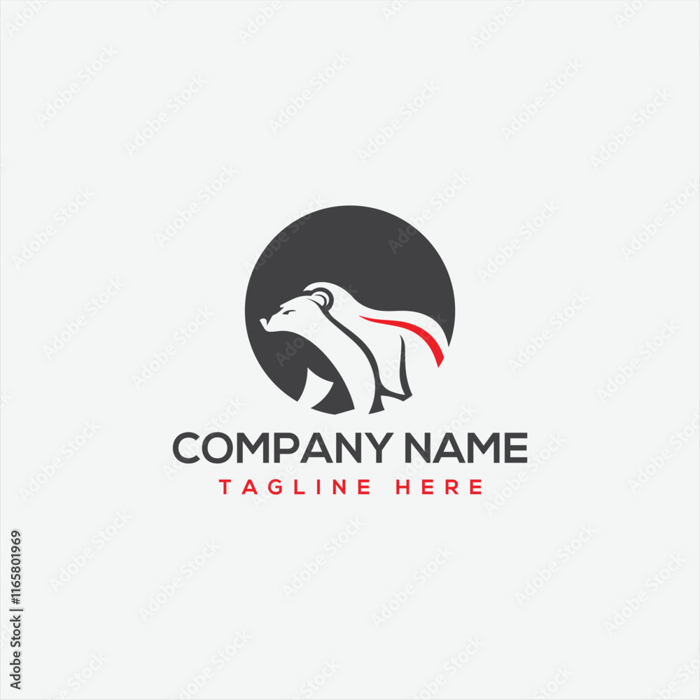 Fototapeta premium Bear silhouette logo with vector design