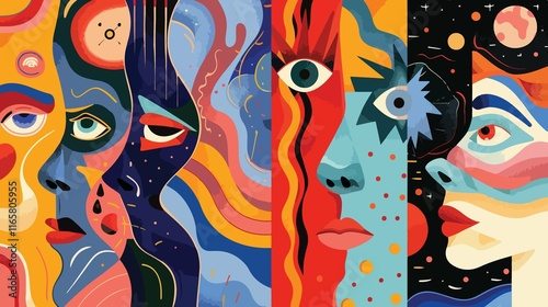 Abstract Surreal Psychedelic Shapes Elements Composition Photography