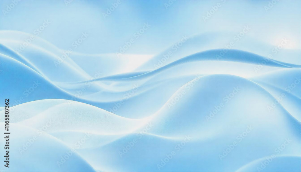 Obraz premium Soft blue and white abstract background with wavy lines and shapes
