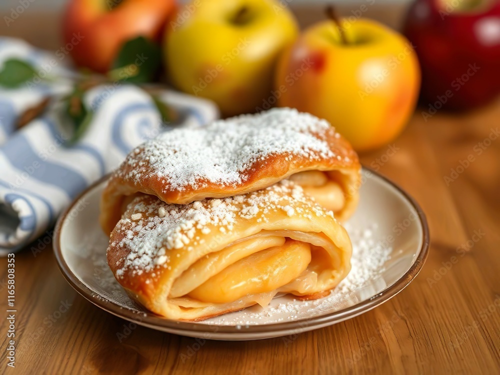 Apfelstrudel originates from Austria: Apple strudel Apfelstrudel originates from Austria: Apple strudel