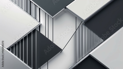 Abstract background with lines evokes an image of a modern building with a glass facade reflecting the urban skyline, where steel and glass intertwine to create a dynamic and architectural masterpiece
