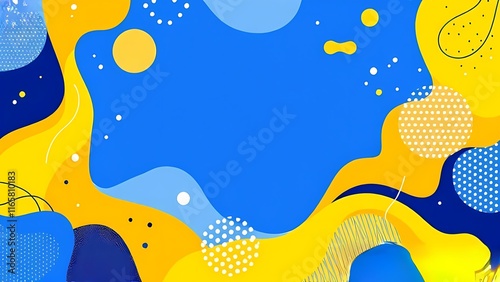 Moonlit night sky with stars and shell patterns over water, featuring a blue and light color scheme with subtle aquatic elements like fish, flowers, and bubbles photo