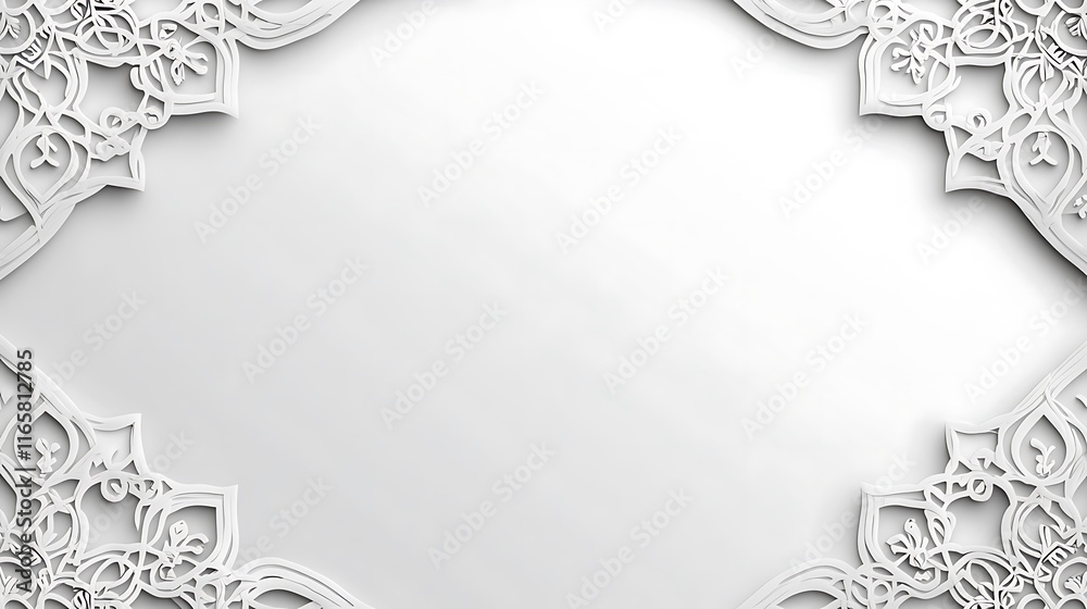 Fototapeta premium Elegant White Papercut Mandala Frame Design