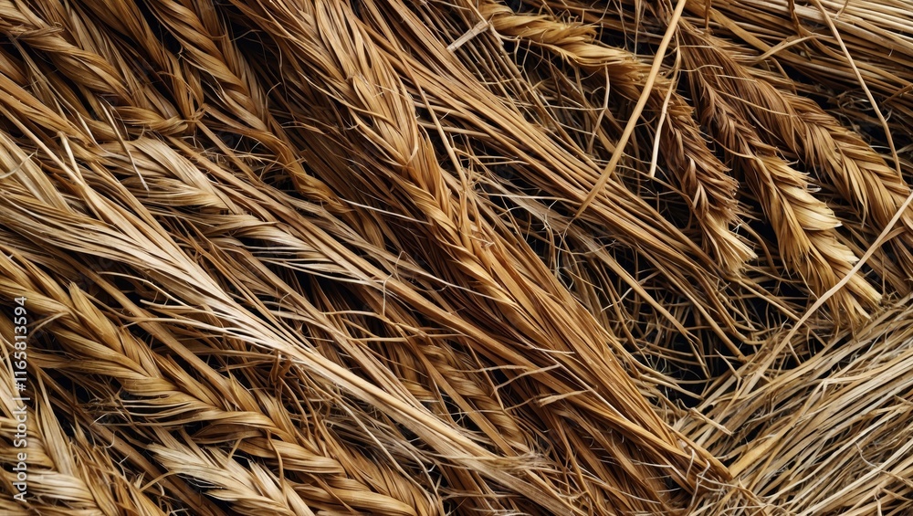 Closeup view of brown natural dried hay texture Closeup view of brown natural dried hay texture