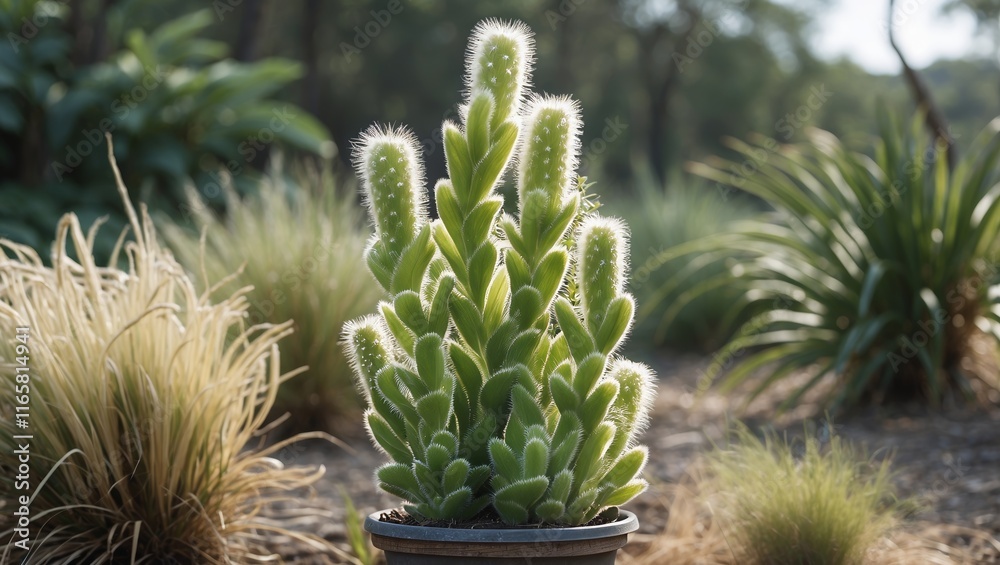 Graceful cortaderia selloana in serene nature setting Graceful cortaderia selloana in serene nature setting