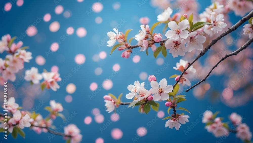 Lovely spring background with blossom and bokeh effects Lovely spring background with blossom and bokeh effects