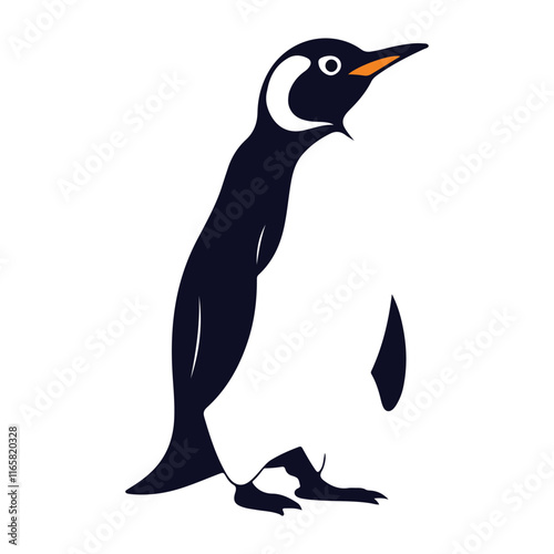 penguin vector silhuette illustration art vector on white background