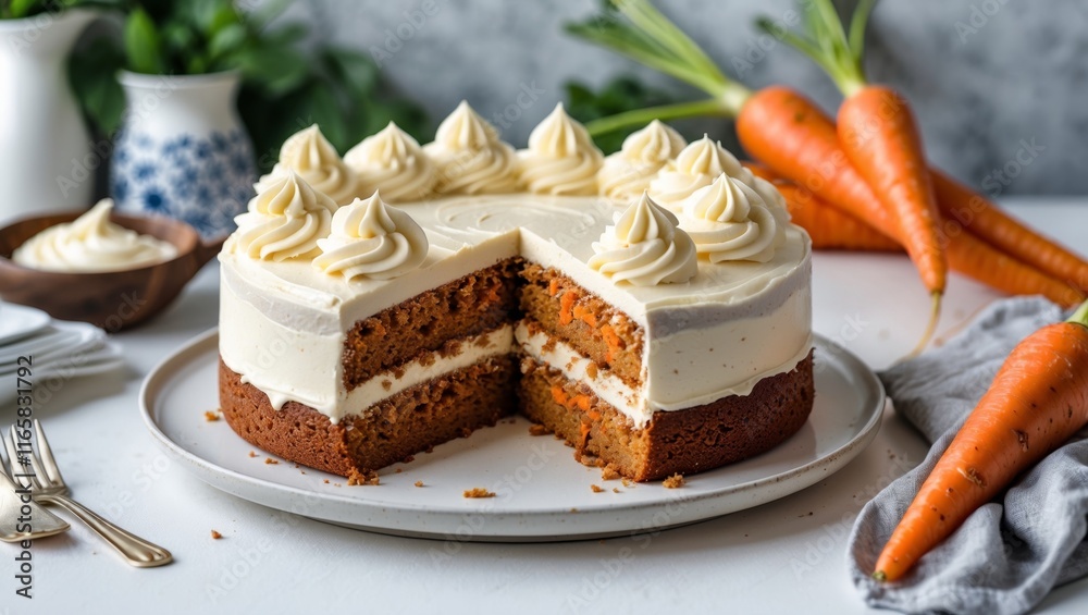 Vegan carrot cake with cream cheese frosting Vegan carrot cake with cream cheese frosting