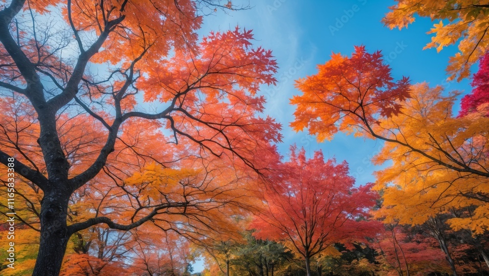 Vivid autumn scenery with colorful maple leaves Vivid autumn scenery with colorful maple leaves