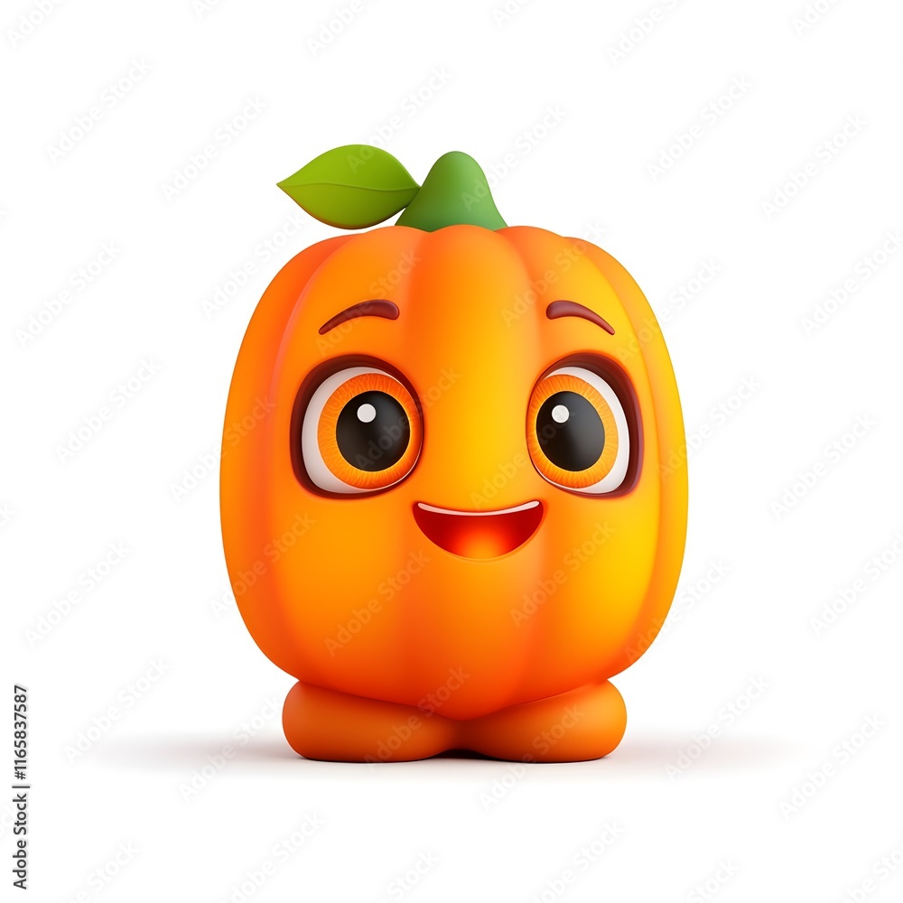 Cartoon pumpkin with a smile on its face Cartoon pumpkin with a smile on its face