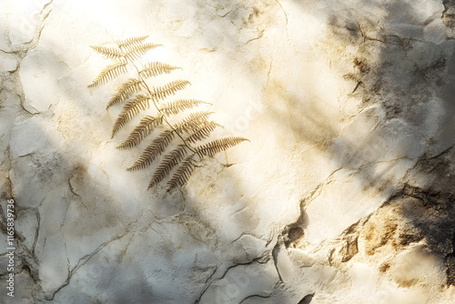 Exquisitely Preserved Ancient Fern Fossil Embedding in Sedimentary Rock Captures Prehistoric Plant Life photo