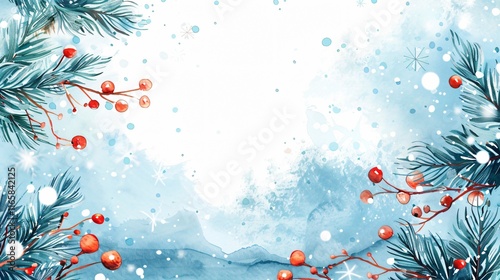 Winter Hand Painted Watercolor Background Vector Illustration