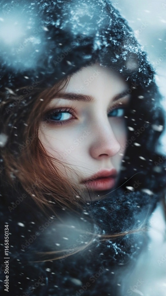 Winter Beauty: A Woman in the Snow