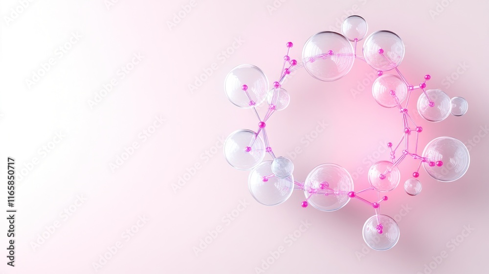 Abstract representation of molecular structures on a soft background. Abstract representation of molecular structures on a soft background.