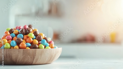 A vibrant bowl overflowing with an array of colorful candies, showcasing a mix of textures and hues, perfect for trinket lovers and sweets enthusiasts alike. photo