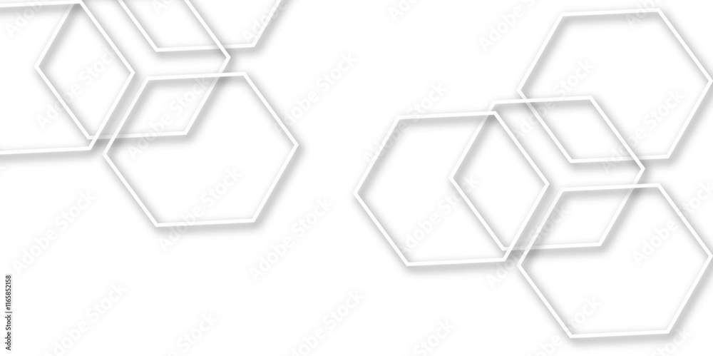 Abstract geometric technology 3d white light structure technology out line hexagon polygonal honeycomb luxury pattern vector background. Abstract geometric technology 3d white light structure technology out line hexagon polygonal honeycomb luxury pattern vector background.