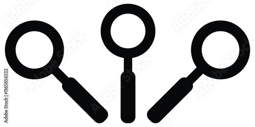 search icon button, magnifying glass loupe sign symbol, magnifier icon. Magnifying glass icon, loupe icon, Magnifying glass symbol with minus, plus icons, Zoom, sign, symbol, logo, editable stroke. 