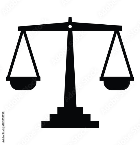 Balanced Scale Silhouette - Intricate Fairness and Justice Vector Design. scales of justice on white, scales icon, scale of justice, scales of justice, social issues, icon, scales, sign, symbol. EPS10