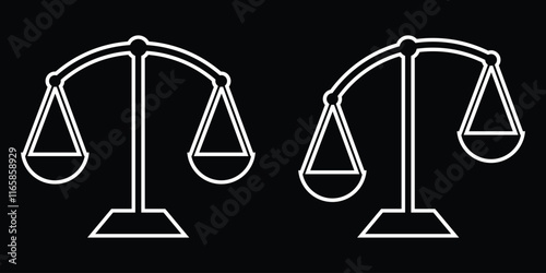 Scales of justice icon. legal icon. scale icon, scale vector illustration, perfect for scale logos and themed design. Scales icon set . Law scale icon. Justice sign. Design eps 10