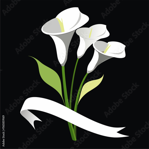 Black and White Funeral Program Design