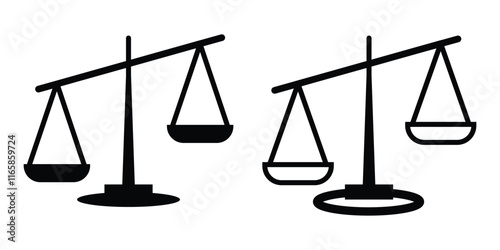 Scales of justice icon. legal icon. scale icon, scale vector illustration, perfect for scale logos and themed design. Scales icon set . Law scale icon. Justice sign. Design eps 10