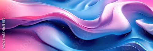 Flowing colorful waves in blue and pink tones, creating a smooth and abstract background.