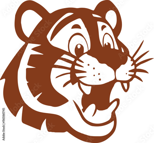 Tiger Animal Hade Face Illustrator Art photo