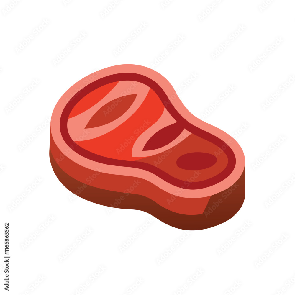 Classic Steak Icon Design on White Background Classic Steak Icon Design on White Background