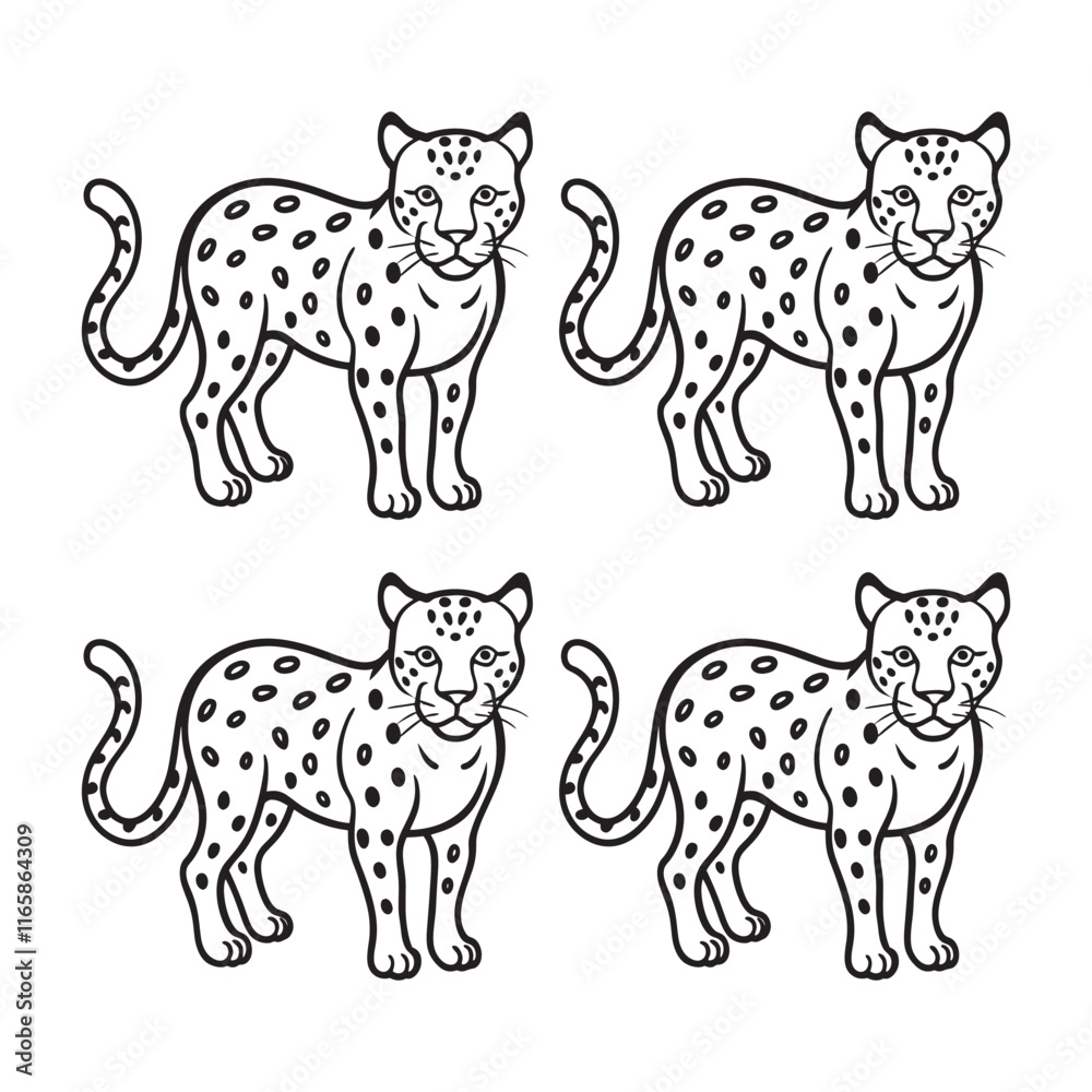 Fototapeta premium leopard line art design 