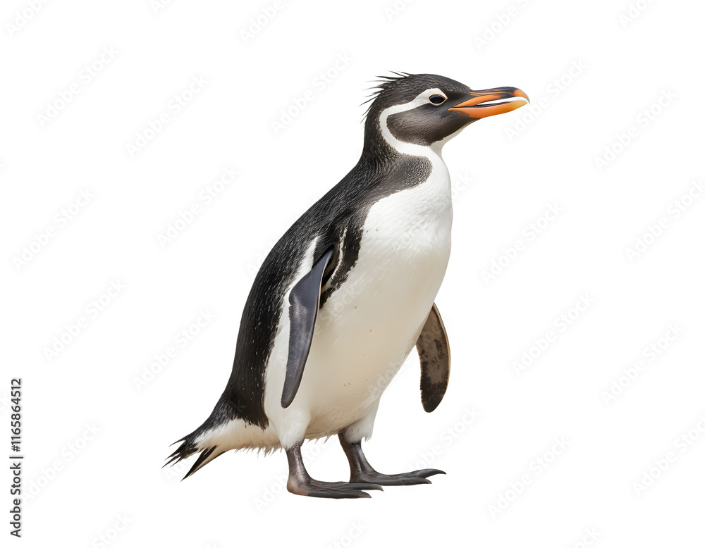 Obraz premium Isolated Adorable Little Penguin in Profile View