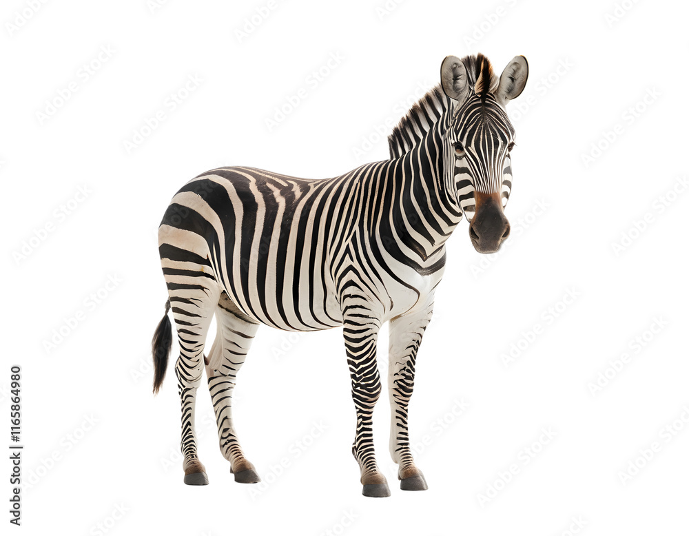 Fototapeta premium Isolated Zebra Against Transparent Background