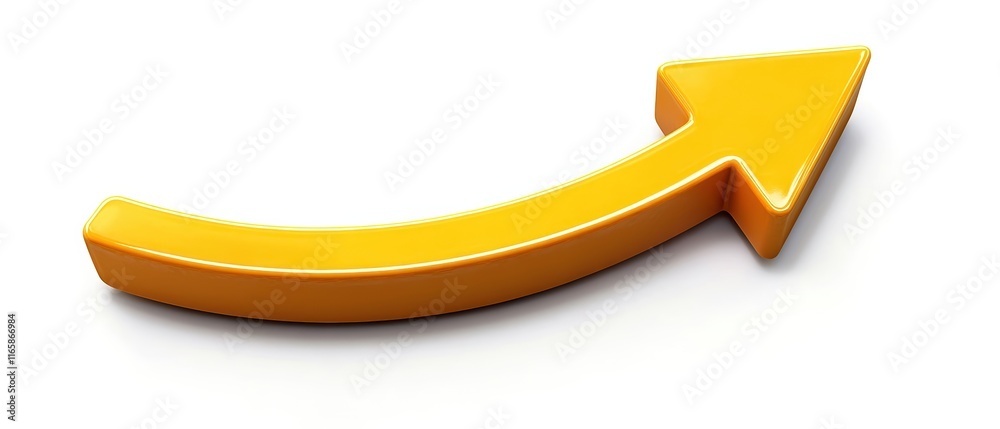 Yellow arrow, white isolate background Yellow arrow, white isolate background