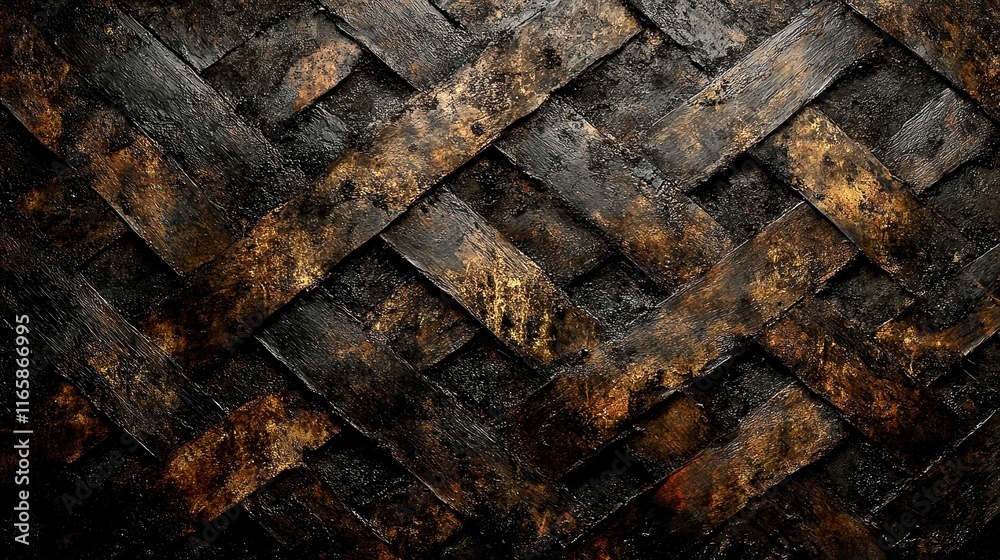Woven texture pattern with dark tones and subtle highlights, ideal for backgrounds. Woven texture pattern with dark tones and subtle highlights, ideal for backgrounds.