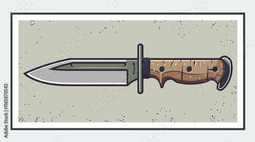 Professional Hunting Survival Knife Outline Icon Transparent Vector photo