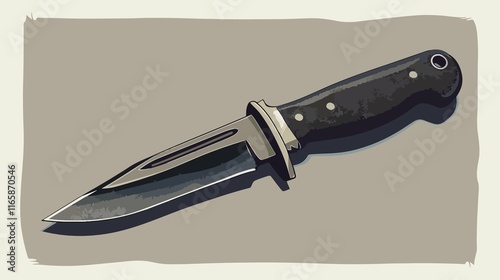 Professional Hunting Survival Knife Vector Illustration photo