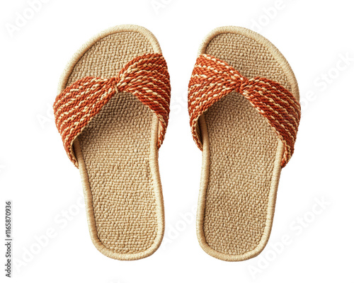 Stylish open-toe sandals with braided straps on a white isolate background. photo